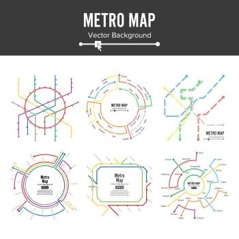 Metro Map Vector. Plan Map Station Metro. Metro Map Vector. Plan Map Station Metro And Underground Railway Metro Scheme Illustration. Colorful Background With Stations.