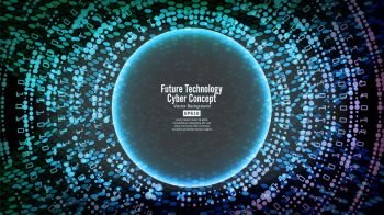 Future Technology Cyber Concept Background. Future Technology Cyber Concept Background. Abstract Security Print. Blue Electronic Network. Digital System Design. Vector Illustration