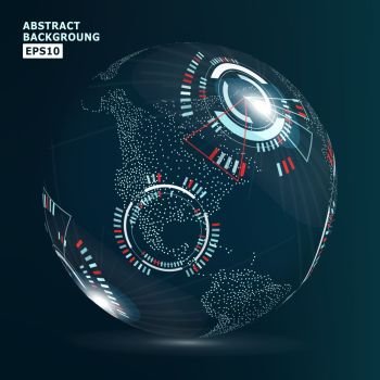 Futuristic Globalization Interface. Vector Illustration. Abstract Digital Backdrop. Futuristic Globalization Interface. Vector Illustration. Technology Background For Computer Graphic Website And Business.