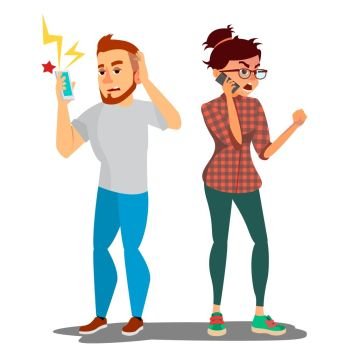 Quarrel Couple Vector. Conflict In Family Or Office. Man And Woman. Disagreements. Negative Emotions. Wife And Husband Relationship. Isolated Flat Cartoon Illustration. Quarrel Man And Woman Vector. Conflict. Disagreements. Quarreling People concept. Angry People. Shouting. Cartoon Illustration