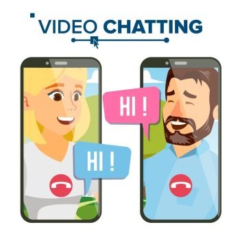 Chatting Vector. Speech Icon. Network Discussion. Smartphone. Isolated Flat Cartoon Illustration. Chatting Vector. Talking Design. Social Media Service. Smartphone. On-line Chat App. Speaking Girl. Isolated Flat Cartoon Illustration
