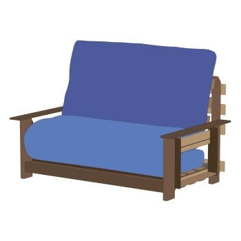 Sofa blue furniture couch isolated interior modern vector illustration