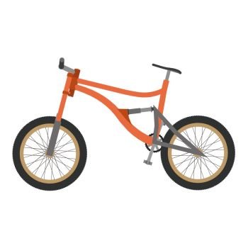 Bike mountain downhill orange vector flat icon bicycle illustration urban extreme