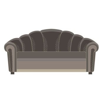 Sofa black vector isolated illustration modern furniture white seat luxury style