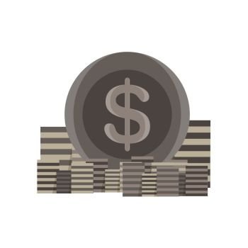 Icon coin stack vector money gold bank sign finance currency illustration business