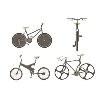 Bicycle bike vector set illustration cycle family transport vintage sport old ride design retro wheel
