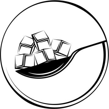 Spoonful Of Sugar Cube Icon Vector Art Illustration