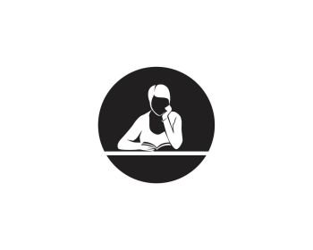  Reading Book logo and symbols Silhouette Illustration