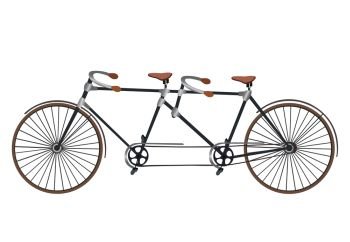 Vintage Illustration of tandem bicycle over white background vector