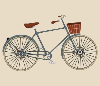 Italian old-style retro bicycle isolated on background.