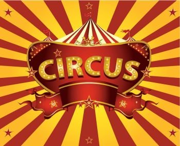 A circus  greeting card with sunbeams for your entertainment