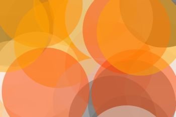 Abstract grey orange circles illustration background. Abstract minimalist grey orange illustration with circles useful as a background