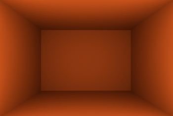 3D Rendering orange Empty room, illustration