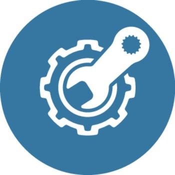 Engineering Service Icon. Gear and Wrench. Repair Symbol.. Engineering Service Icon. Gear and Wrench. Repair Symbol. Flat Line Pictogram. Isolated on white background.