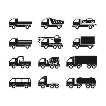 Set of icons of trucks 
