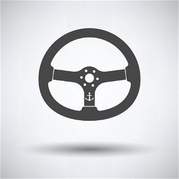 Icon of  steering wheel . Icon of  steering wheel  on gray background, round shadow. Vector illustration.