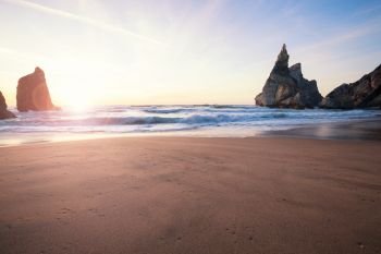 Beautiful rocky Atlantic ocean coastline, Portugal