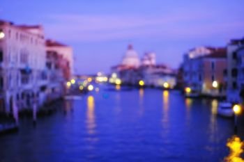 Grand canal abstract blurred background. Venice, Italy