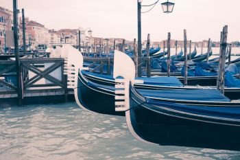 Venice gondola on the wave, Venice, Italy