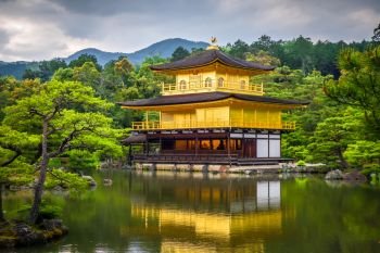 Kinkaku-ji golden temple pavilion in Kyoto, Japan. Kinkaku-ji golden temple, Kyoto, Japan