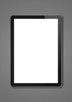 Vertical Digital tablet pc, smartphone mockup template. Isolated on dark grey. Digital tablet pc, smartphone template isolated on dark grey