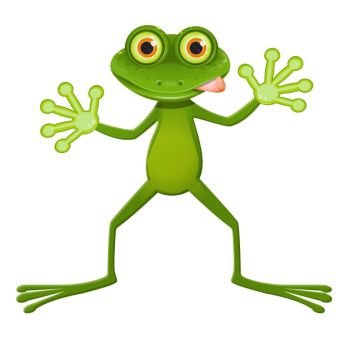Illustration a Goggle-eyed Frog on a White Background