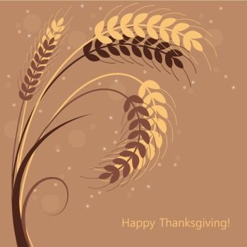 vector fall background with wheat ears