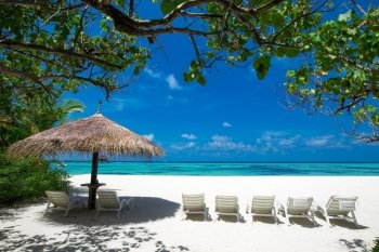 sea in Maldives. tropical beach in Maldives with  blue lagoon