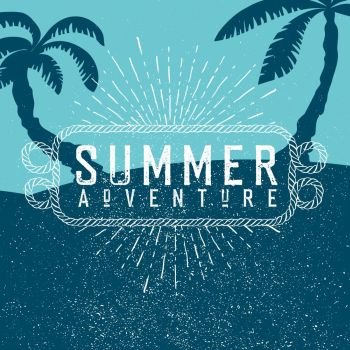 Summer adventures poster. Summer beach party poster