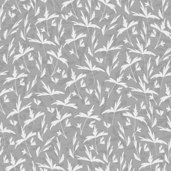 Trendy Seamless Floral Ditsy Print. Trendy Seamless Floral Print. Small grey leaves on dark grey background. Can be used for textile, fabric, wallpaper, scrapbooking design. Vector