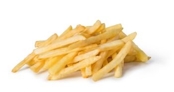 french fries isolated on white