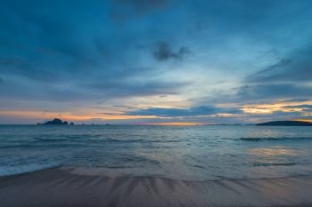 beautiful calm Andaman Sea in the evening before the onset of darkness, beautiful seascape