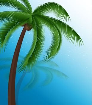 summer holiday. summer holiday background with sea and palm