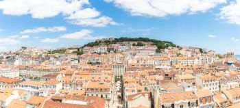 Panorama of Cityscape of Lisbon capital city of Portugal