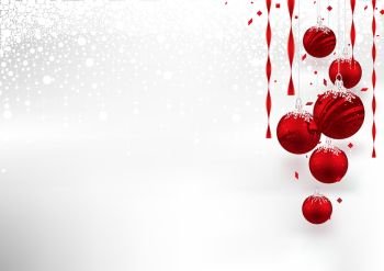 Christmas Background with Red Baubles
