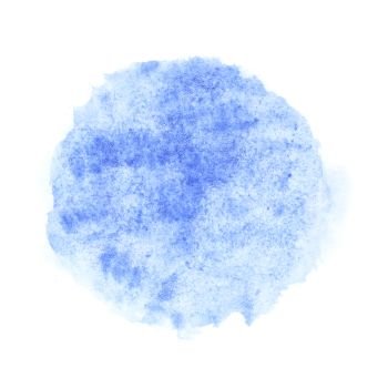 Blue round watercolor brush stroke - space for your own text