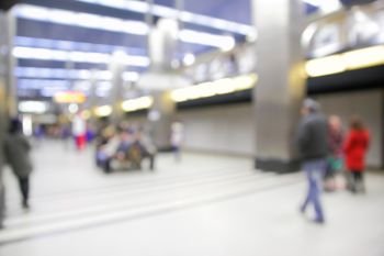 Background of metro station out of focus