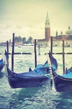 View of Venice, Italy. Retro style filtred image. Shallow DOF!