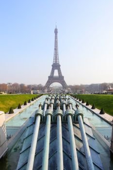 The Eiffel Tower in Paris, France (View from Trocadero)