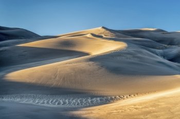 sand dunes patterns at sunset - Great Sand Dunes National Park in Colorado