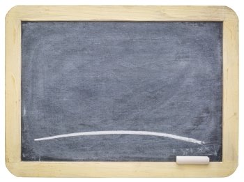 blank slate blackboard with chalk isolated with a clipping path