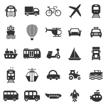 Transportation icons on white background, stock vector
