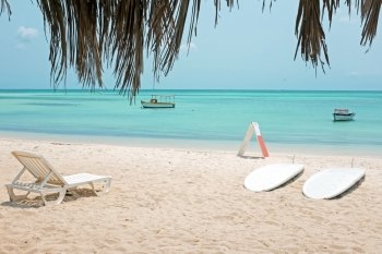 Palm Beach on Aruba island in the Caribbean
