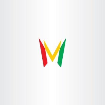 colorful letter m red green yellow icon logo