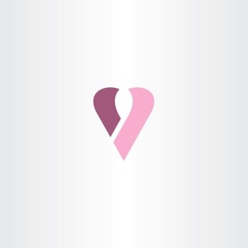 letter v heart icon vector symbol design