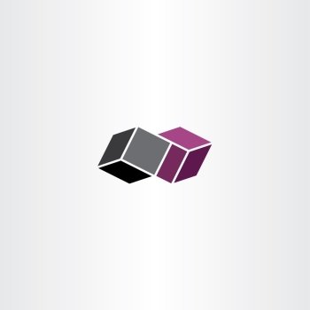 geometric box illusion vector icon 