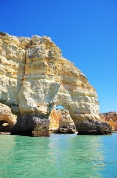 Rock cliff arches , Marinha beach ,Portugal