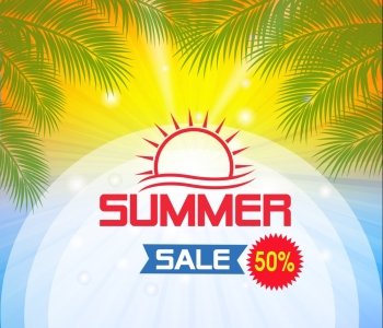 Summer sale design template Fresh discounts