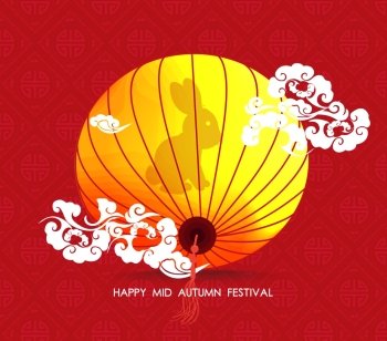 Chinese lantern colorful. Happy mid autumn festival