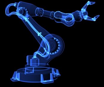 Industrial robot. X-ray style. Industrial robot. X-ray style. 3D illustration